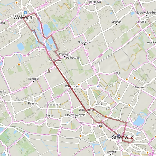 Map miniature of "Captivating Gravel Delight" cycling inspiration in Friesland (NL), Netherlands. Generated by Tarmacs.app cycling route planner