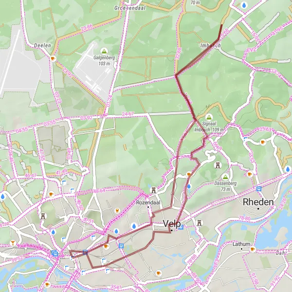 Map miniature of "Gravel Adventure" cycling inspiration in Gelderland, Netherlands. Generated by Tarmacs.app cycling route planner