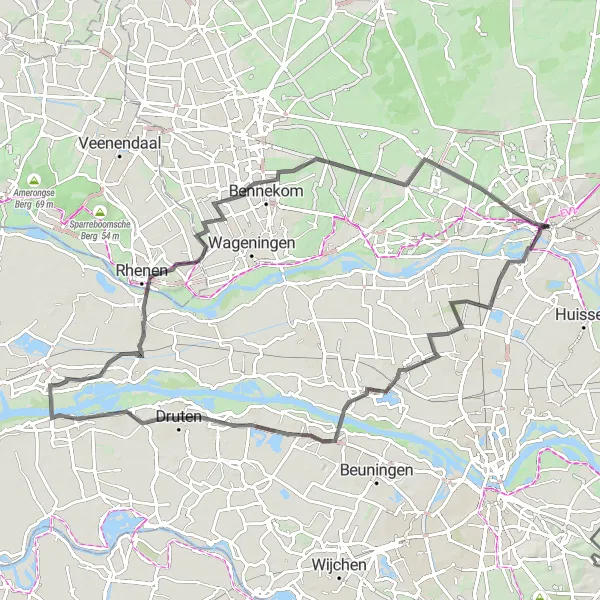 Miniatuurkaart van de fietsinspiratie "Wegroute langs Meinerswijk en Nergena" in Gelderland, Netherlands. Gemaakt door de Tarmacs.app fietsrouteplanner