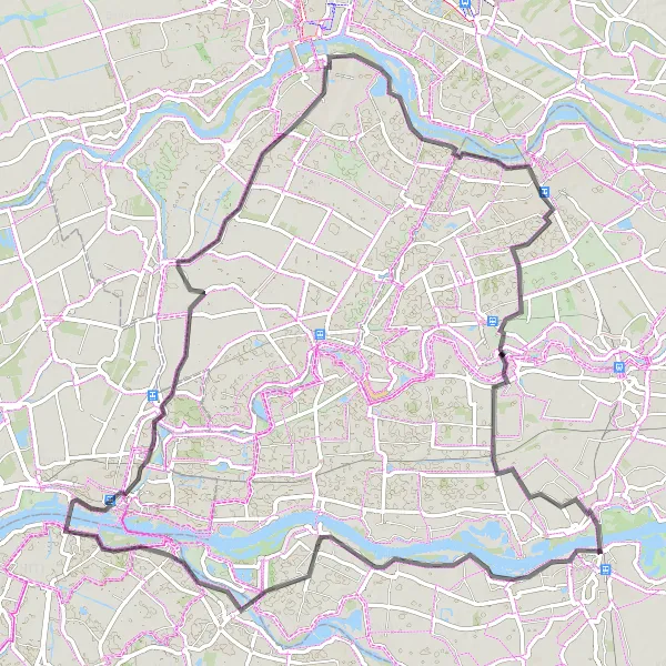 Miniatuurkaart van de fietsinspiratie "Wegroute vanuit Brakel naar Zuilichem en terug" in Gelderland, Netherlands. Gemaakt door de Tarmacs.app fietsrouteplanner