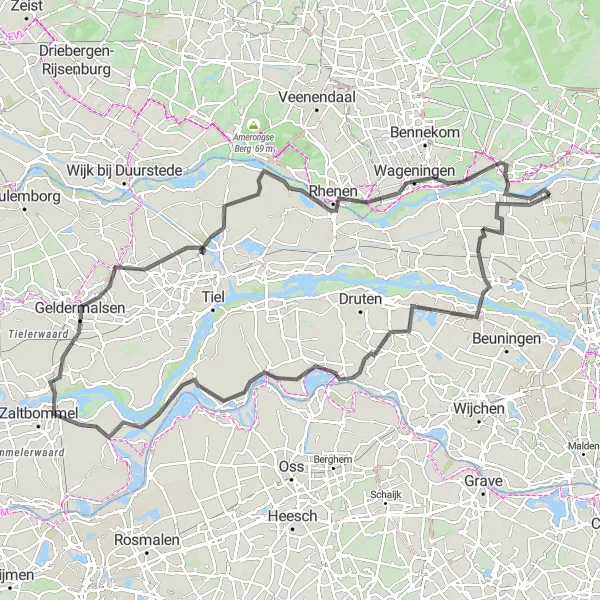 Map miniature of "Gelderland Grand Tour" cycling inspiration in Gelderland, Netherlands. Generated by Tarmacs.app cycling route planner