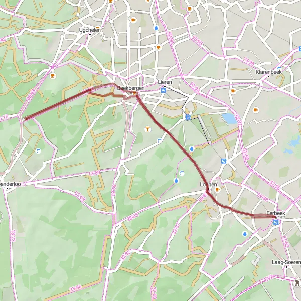 Miniatuurkaart van de fietsinspiratie "Parel van de Veluwe" in Gelderland, Netherlands. Gemaakt door de Tarmacs.app fietsrouteplanner