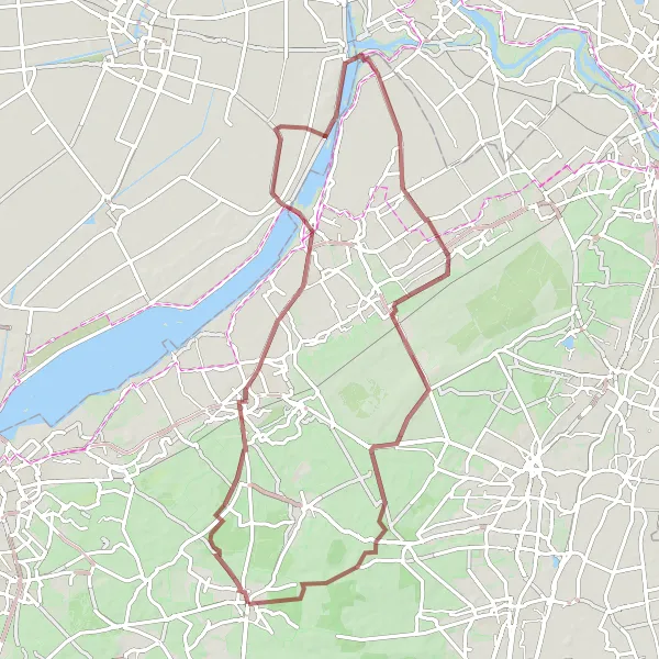 Miniatuurkaart van de fietsinspiratie "Veluwe Natuurroute" in Gelderland, Netherlands. Gemaakt door de Tarmacs.app fietsrouteplanner