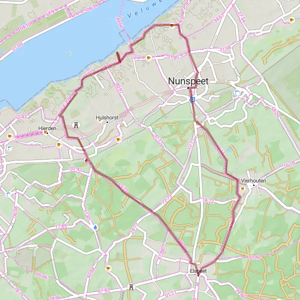 Map miniature of "Elspeet Wilderness Loop" cycling inspiration in Gelderland, Netherlands. Generated by Tarmacs.app cycling route planner