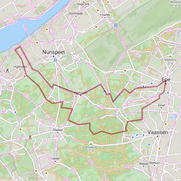 Miniatuurkaart van de fietsinspiratie "Natuurpracht van Niersen en Hulshorst" in Gelderland, Netherlands. Gemaakt door de Tarmacs.app fietsrouteplanner