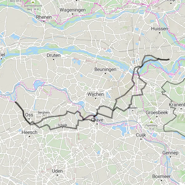 Miniatuurkaart van de fietsinspiratie "Wegroute naar Velp" in Gelderland, Netherlands. Gemaakt door de Tarmacs.app fietsrouteplanner