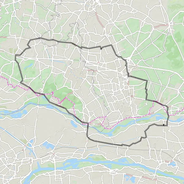 Map miniature of "Scenic Road Cycling Tour near Heteren" cycling inspiration in Gelderland, Netherlands. Generated by Tarmacs.app cycling route planner