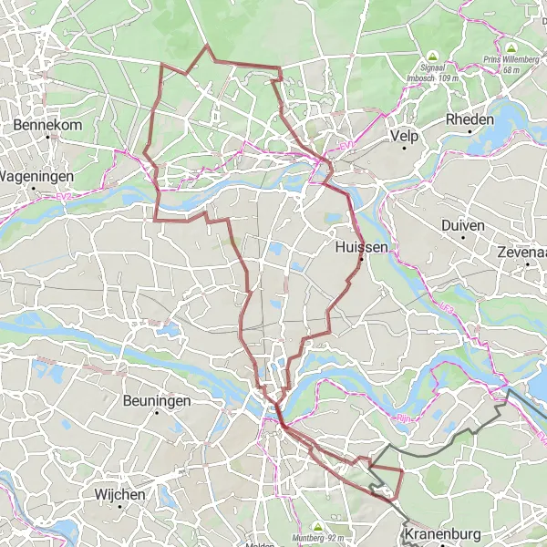 Map miniature of "Discover the Heart of Gelderland on Gravel" cycling inspiration in Gelderland, Netherlands. Generated by Tarmacs.app cycling route planner