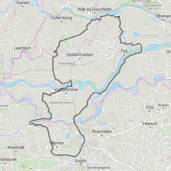 Miniatuurkaart van de fietsinspiratie "Historie en Natuur in Gelderland" in Gelderland, Netherlands. Gemaakt door de Tarmacs.app fietsrouteplanner