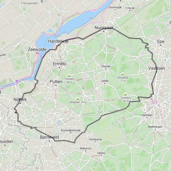 Miniatuurkaart van de fietsinspiratie "Historische route door Gelderland" in Gelderland, Netherlands. Gemaakt door de Tarmacs.app fietsrouteplanner