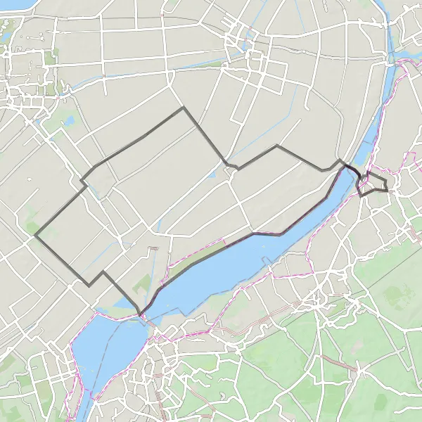 Miniatuurkaart van de fietsinspiratie "De Kapiteinshut Route" in Gelderland, Netherlands. Gemaakt door de Tarmacs.app fietsrouteplanner