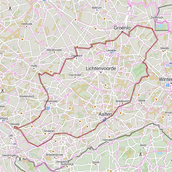 Map miniature of "Exploring the Countryside" cycling inspiration in Gelderland, Netherlands. Generated by Tarmacs.app cycling route planner