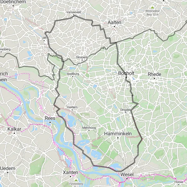 Miniatuurkaart van de fietsinspiratie "Roadroute Varsseveld - Wasserburg Anholt" in Gelderland, Netherlands. Gemaakt door de Tarmacs.app fietsrouteplanner