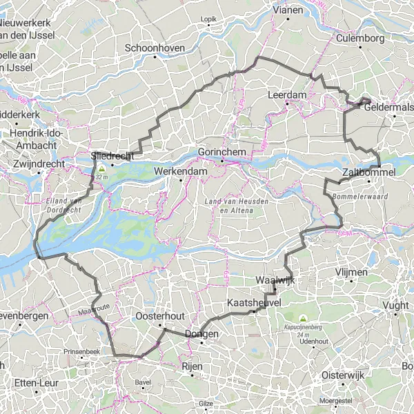Map miniature of "Grand Dutch Heritage Tour" cycling inspiration in Gelderland, Netherlands. Generated by Tarmacs.app cycling route planner