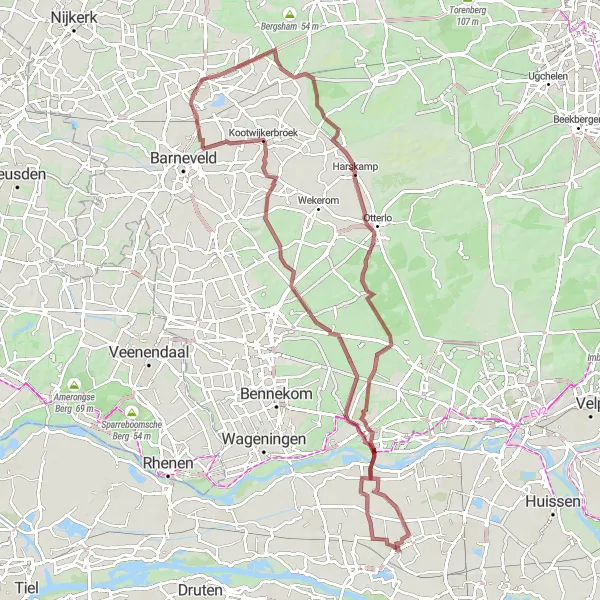 Map miniature of "Valburg to Noordberg Adventure in Gelderland, Netherlands" cycling inspiration in Gelderland, Netherlands. Generated by Tarmacs.app cycling route planner