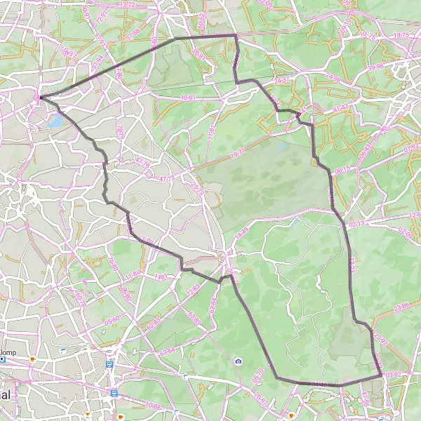 Miniatuurkaart van de fietsinspiratie "Veluwse Heide en Bosroute" in Gelderland, Netherlands. Gemaakt door de Tarmacs.app fietsrouteplanner