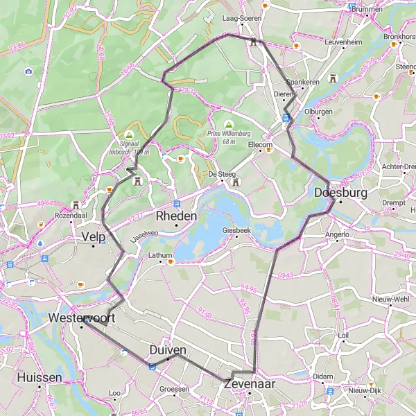 Miniatuurkaart van de fietsinspiratie "Historische route langs de IJssel" in Gelderland, Netherlands. Gemaakt door de Tarmacs.app fietsrouteplanner
