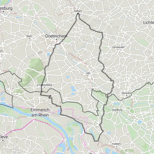 Map miniature of "Westendorp Loop" cycling inspiration in Gelderland, Netherlands. Generated by Tarmacs.app cycling route planner