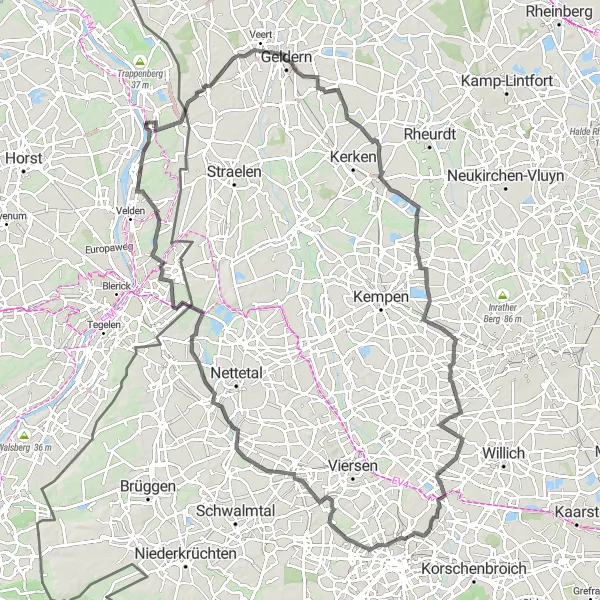 Map miniature of "Limburg Discovery" cycling inspiration in Limburg (NL), Netherlands. Generated by Tarmacs.app cycling route planner