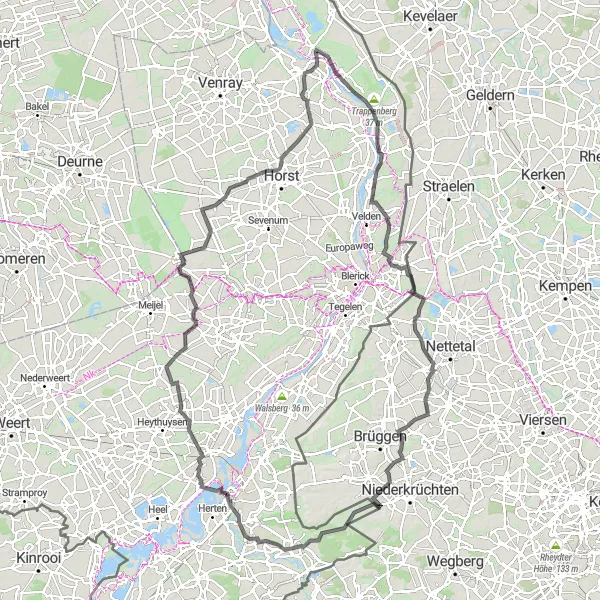 Miniatuurkaart van de fietsinspiratie "Langs historische plekken en groene oases in Limburg" in Limburg (NL), Netherlands. Gemaakt door de Tarmacs.app fietsrouteplanner