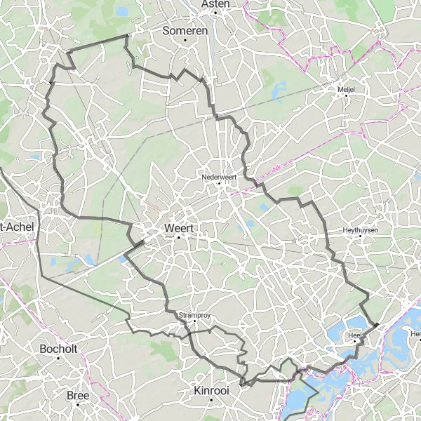 Map miniature of "Picturesque Road Expedition" cycling inspiration in Limburg (NL), Netherlands. Generated by Tarmacs.app cycling route planner