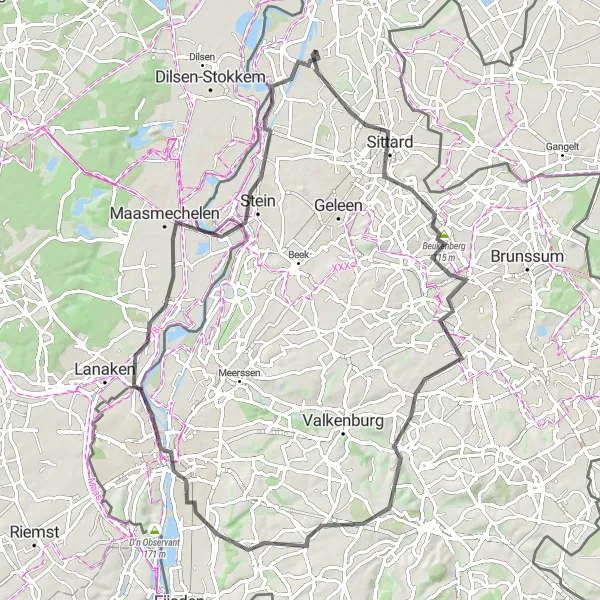 Map miniature of "Ultimate Limburg Adventure" cycling inspiration in Limburg (NL), Netherlands. Generated by Tarmacs.app cycling route planner