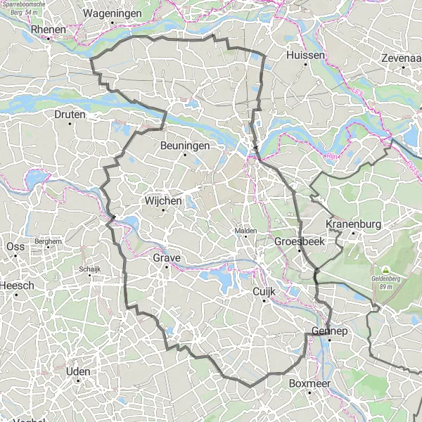 Map miniature of "Twists and Turns Through the Dutch Heartland" cycling inspiration in Limburg (NL), Netherlands. Generated by Tarmacs.app cycling route planner