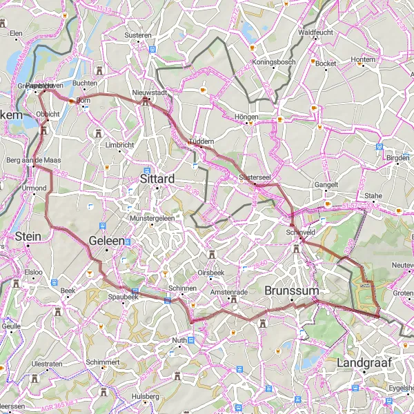 Map miniature of "Off-Road Adventure" cycling inspiration in Limburg (NL), Netherlands. Generated by Tarmacs.app cycling route planner