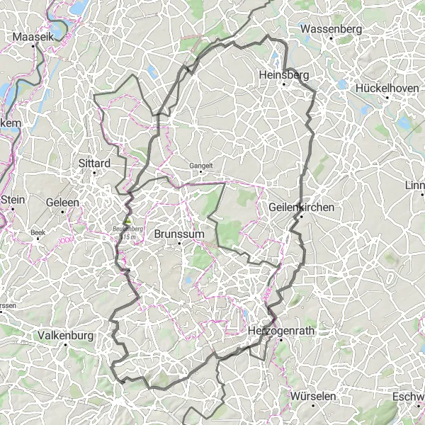 Map miniature of "Road Adventure in Limburg" cycling inspiration in Limburg (NL), Netherlands. Generated by Tarmacs.app cycling route planner