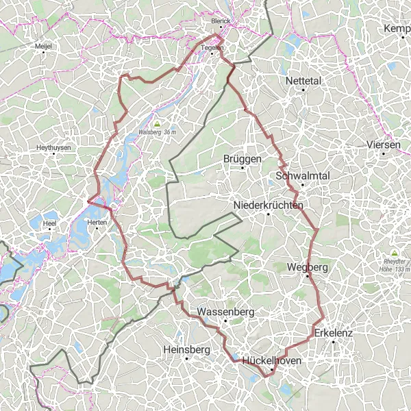 Miniatuurkaart van de fietsinspiratie "Avontuur in de regio Peel en Maas" in Limburg (NL), Netherlands. Gemaakt door de Tarmacs.app fietsrouteplanner