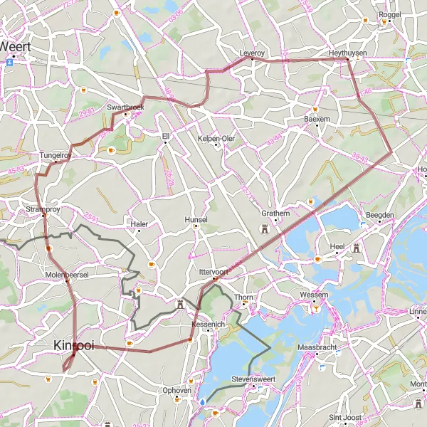 Map miniature of "Exploring Heythuysen Gravel Ride" cycling inspiration in Limburg (NL), Netherlands. Generated by Tarmacs.app cycling route planner