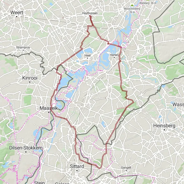 Map miniature of "Gravel Heritage Ride" cycling inspiration in Limburg (NL), Netherlands. Generated by Tarmacs.app cycling route planner