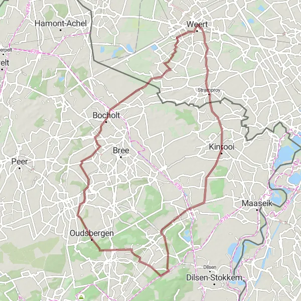 Miniatuurkaart van de fietsinspiratie "Rondje Oudsberg en Reppel" in Limburg (NL), Netherlands. Gemaakt door de Tarmacs.app fietsrouteplanner