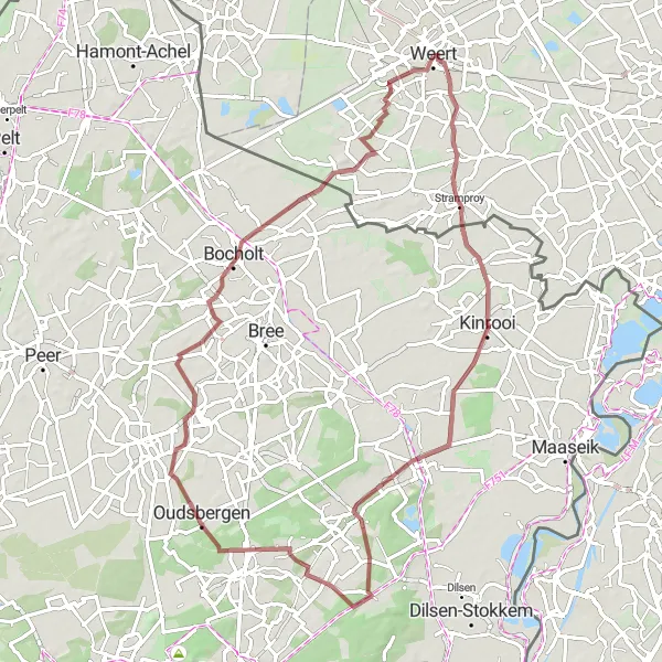 Map miniature of "Gravel Adventure" cycling inspiration in Limburg (NL), Netherlands. Generated by Tarmacs.app cycling route planner