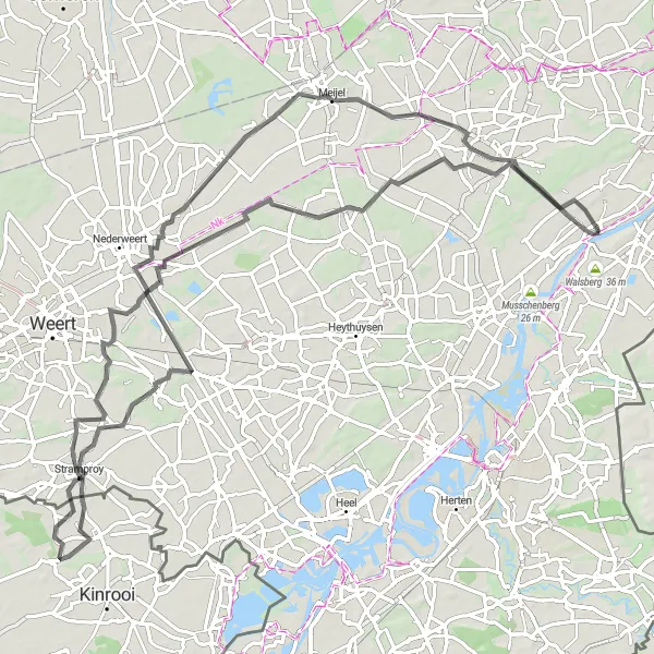 Map miniature of "Scenic Road Trip through Helden and Ospel" cycling inspiration in Limburg (NL), Netherlands. Generated by Tarmacs.app cycling route planner