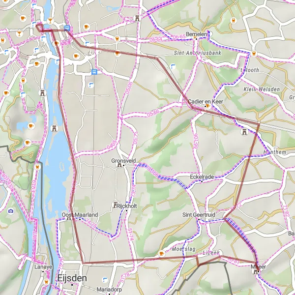 Map miniature of "Scenic Gravel Ride around Maastricht" cycling inspiration in Limburg (NL), Netherlands. Generated by Tarmacs.app cycling route planner