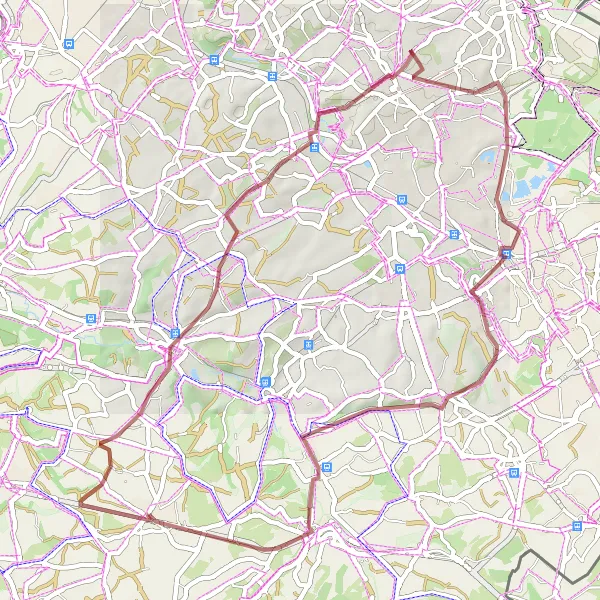 Map miniature of "Castle and Cave Escape" cycling inspiration in Limburg (NL), Netherlands. Generated by Tarmacs.app cycling route planner