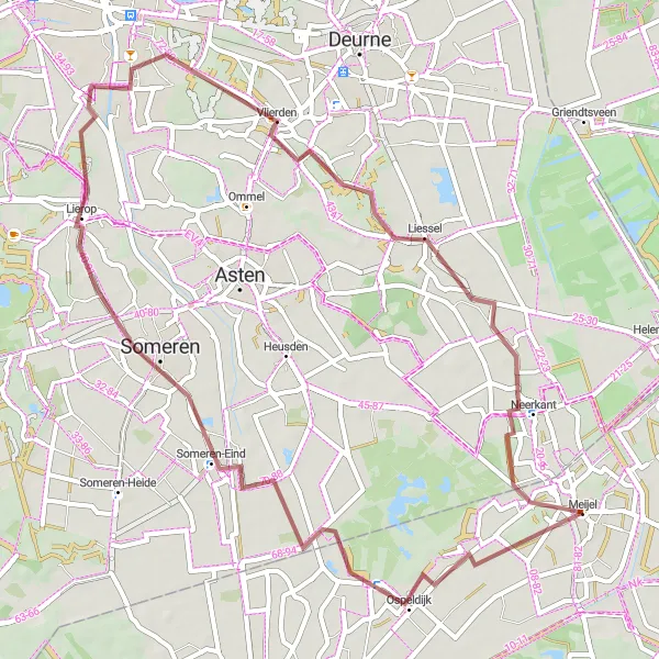 Map miniature of "Nature's Delight" cycling inspiration in Limburg (NL), Netherlands. Generated by Tarmacs.app cycling route planner