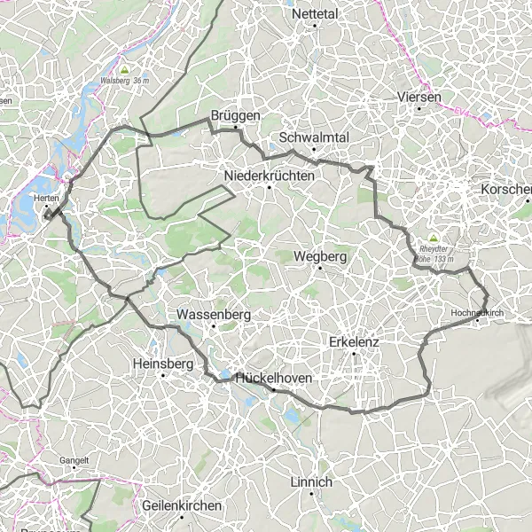 Map miniature of "Epic Road Adventure to Himmelstreppe" cycling inspiration in Limburg (NL), Netherlands. Generated by Tarmacs.app cycling route planner