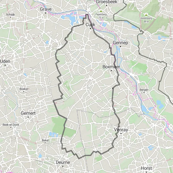 Map miniature of "Untouched Road Journey" cycling inspiration in Limburg (NL), Netherlands. Generated by Tarmacs.app cycling route planner