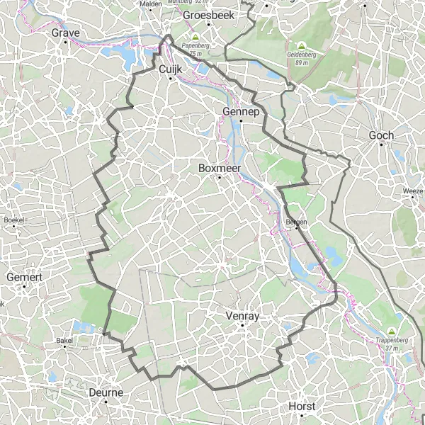 Miniatuurkaart van de fietsinspiratie "Mook - Sint-Jansberg - Mook" in Limburg (NL), Netherlands. Gemaakt door de Tarmacs.app fietsrouteplanner