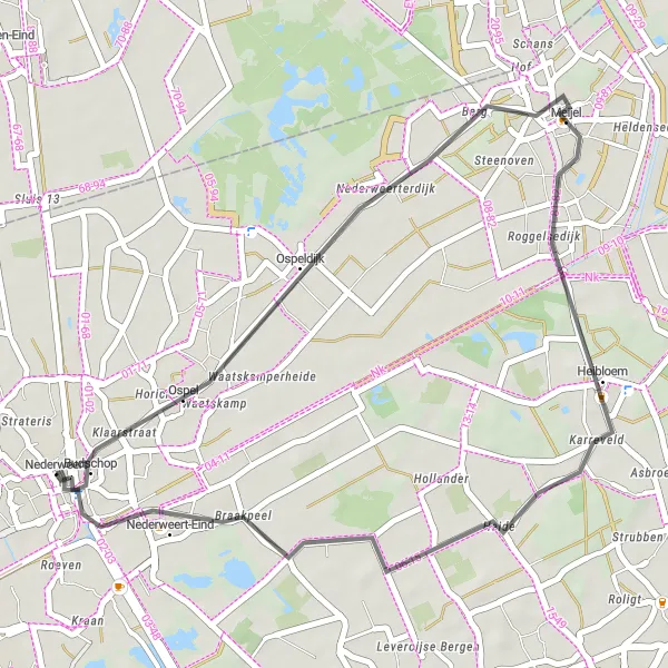 Miniatuurkaart van de fietsinspiratie "Verkenningstocht rond Nederweert" in Limburg (NL), Netherlands. Gemaakt door de Tarmacs.app fietsrouteplanner