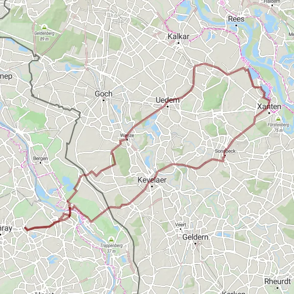 Map miniature of "Gravel Adventure Loop" cycling inspiration in Limburg (NL), Netherlands. Generated by Tarmacs.app cycling route planner