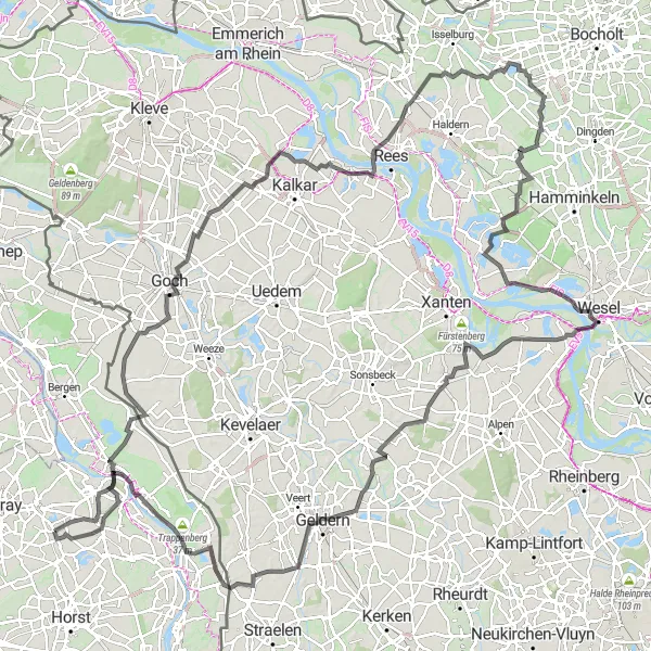 Map miniature of "Hülm and Beyond" cycling inspiration in Limburg (NL), Netherlands. Generated by Tarmacs.app cycling route planner