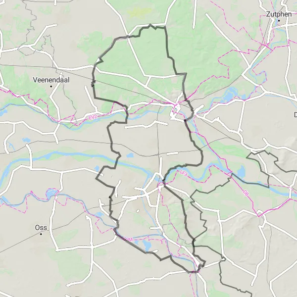 Miniatuurkaart van de fietsinspiratie "Uitdagende roadtrip door Limburg" in Limburg (NL), Netherlands. Gemaakt door de Tarmacs.app fietsrouteplanner