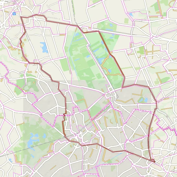 Map miniature of "Picturesque Gravel Route from Panningen to Evertsoord" cycling inspiration in Limburg (NL), Netherlands. Generated by Tarmacs.app cycling route planner