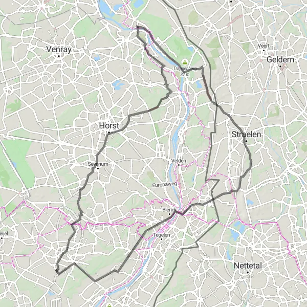 Map miniature of "Exploring the Countryside" cycling inspiration in Limburg (NL), Netherlands. Generated by Tarmacs.app cycling route planner