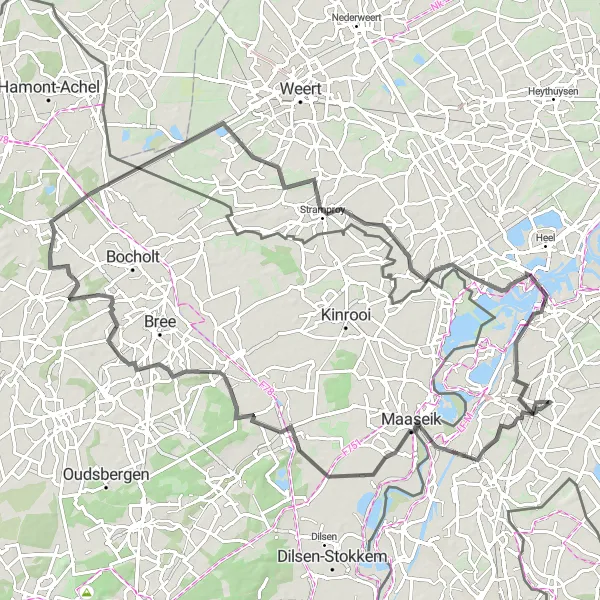 Miniatuurkaart van de fietsinspiratie "Op avontuur in Reppel en Maasbracht" in Limburg (NL), Netherlands. Gemaakt door de Tarmacs.app fietsrouteplanner