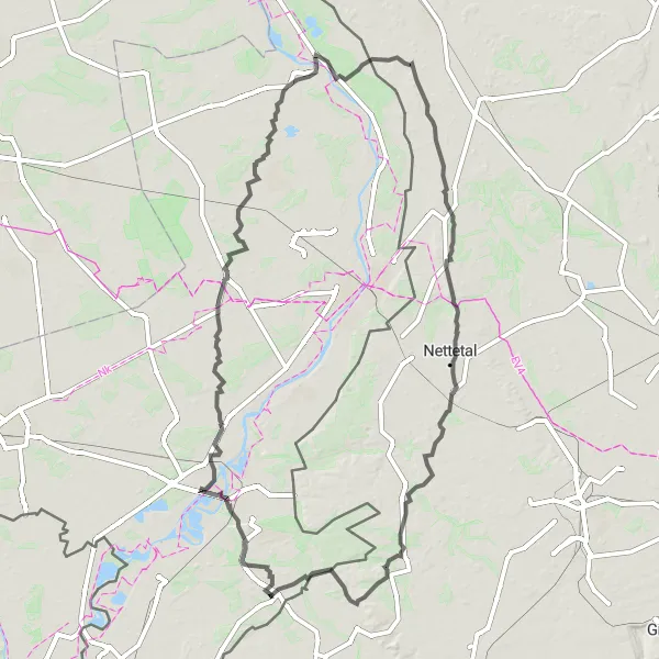 Map miniature of "The Tranquil Ride" cycling inspiration in Limburg (NL), Netherlands. Generated by Tarmacs.app cycling route planner