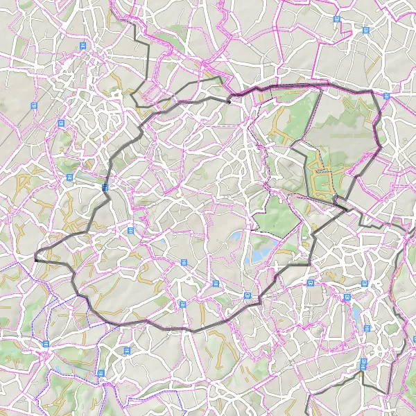 Map miniature of "Road Cycling Adventure" cycling inspiration in Limburg (NL), Netherlands. Generated by Tarmacs.app cycling route planner